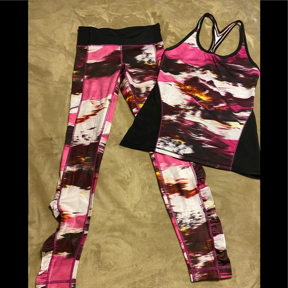 Lululemon Berry Leggings & Tank Top